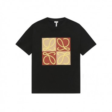 로에베 남/녀 이니셜 블랙 반팔티 - Unisex Black Tshirts 