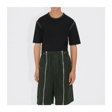 보테가 남성 크루넥 블랙 반팔티 - Mens Black Tshirts 