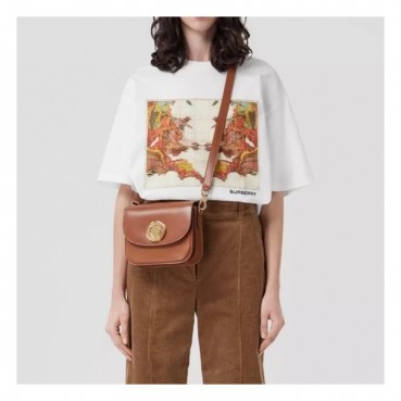 버버리 남/녀 화이트 크루넥 반팔티 - Unisex White Tshirts 