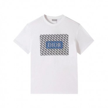 디올 남성 화이트 크루넥 반팔티 - Mens White Tshirts 