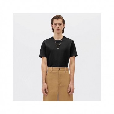 보테가 남성 크루넥 블랙 반팔티 - Mens Black Tshirts 
