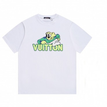 루이비통 남성 화이트 크루넥 반팔티 - Mens White Tshirts 