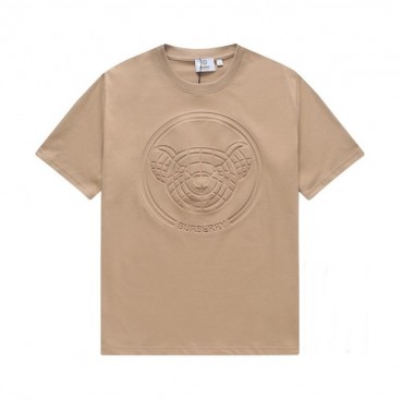 버버리 남성 카멜 크루넥 반팔티 - Mens Camel Tshirts 