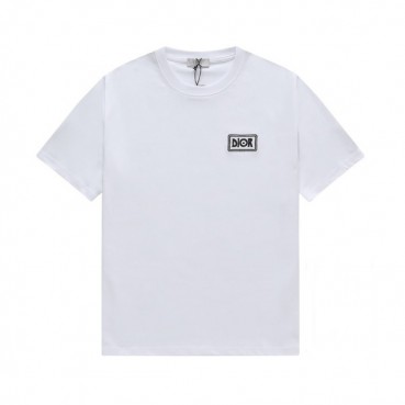 디올 남성 화이트 크루넥 반팔티 - Mens White Tshirts 
