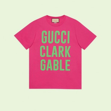 구찌 남/녀 핑크 크루넥 반팔티 - Unisex Pink Tshirts 