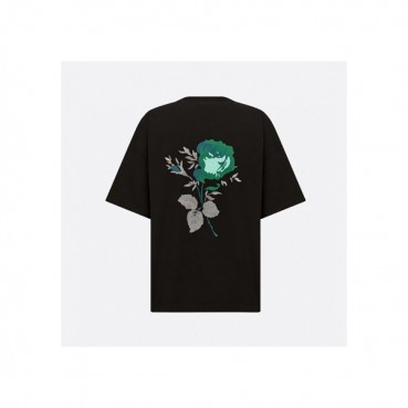 디올 남성 블랙 크루넥 반팔티 - Mens Black Tshirts 