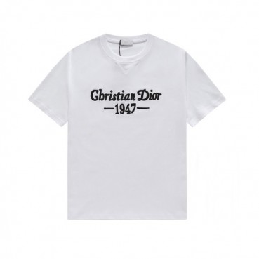 디올 남성 화이트 크루넥 반팔티 - Mens White Tshirts 