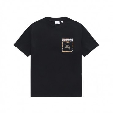 버버리 남성 블랙 크루넥 반팔티 - Mens Black Tshirts 