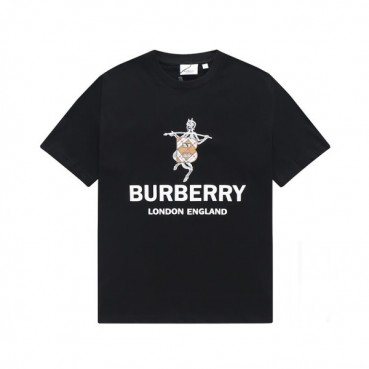 버버리 남성 블랙 크루넥 반팔티 - Mens Black Tshirts 