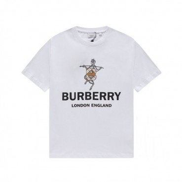 버버리 남성 화이트 크루넥 반팔티 - Mens White Tshirts 
