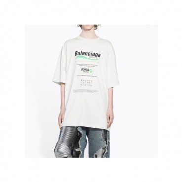 발렌시아가 남성 크루넥 베이지 반팔티 - Mens Beige Tshirts 