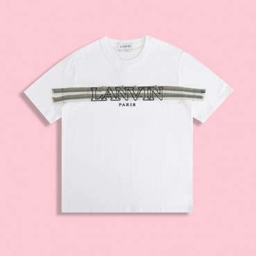 랑방 남성 이니셜 화이트 반팔티 - LANVIN Mens White Tshirts 