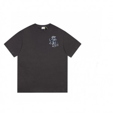 디올 남성 그레이 크루넥 반팔티 - Mens Gray Tshirts 