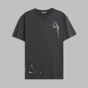 디올 남성 그레이 크루넥 반팔티 - Mens Gray Tshirts 