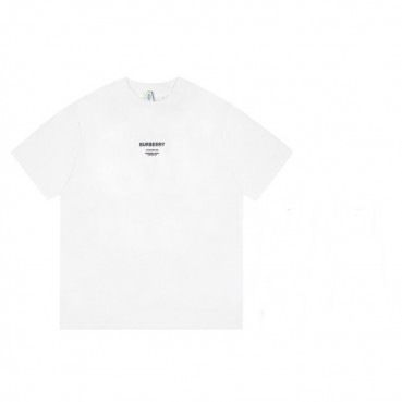 버버리 남성 화이트 크루넥 반팔티 - Mens White Tshirts 