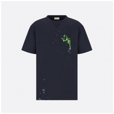 디올 남성 블랙 크루넥 반팔티 - Mens Black Tshirts 