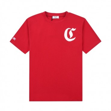 셀린느 남성 크루넥 레드 반팔티 - Celine Mens Red Tshirts 