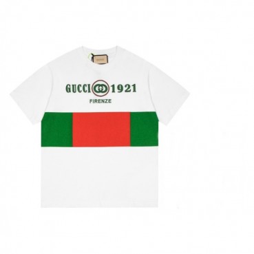 구찌 남/녀 화이트 크루넥 반팔티 - Unisex White Tshirts 