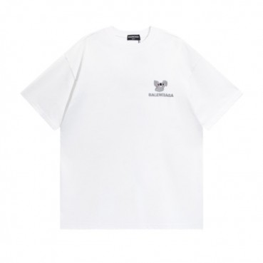 발렌시아가 남성 크루넥 화이트 반팔티 - Mens White Tshirts 