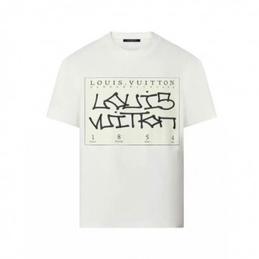 루이비통 남성 화이트 크루넥 반팔티 - Mens White Tshirts 