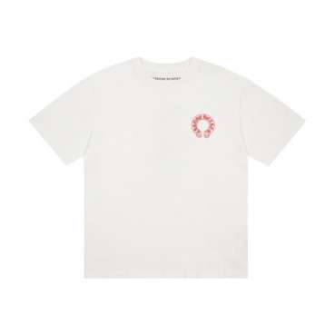 크롬하츠 남성 화이트 크루넥 반팔티 - Mens White Tshirts 