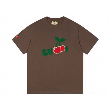 구찌 남/녀 브라운 크루넥 반팔티 - Unisex Brown Tshirts 