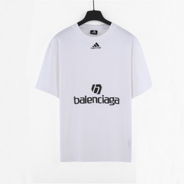 발렌시아가 남성 크루넥 화이트 반팔티 - Mens White Tshirts 