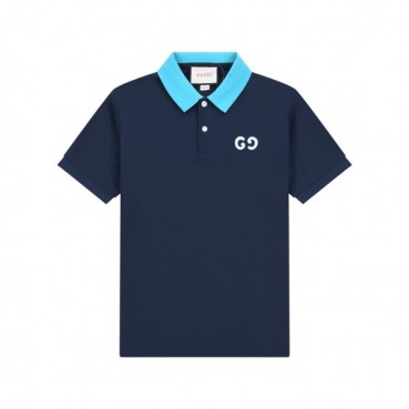 구찌 남성 네이비 폴로 반팔티 - Mens Navy Tshirts 