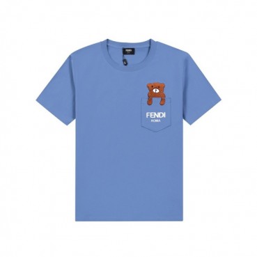 펜디 남/녀 블루 크루넥 반팔티 - Fendi Unisex Blue Tshirts 