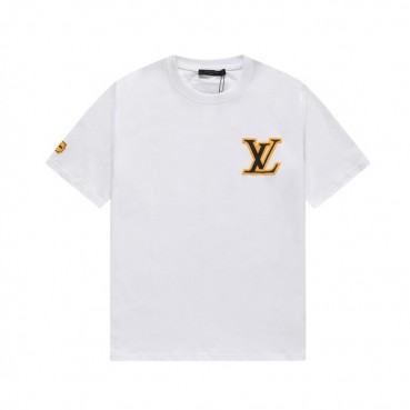 루이비통 남성 화이트 크루넥 반팔티 - Mens White Tshirts 