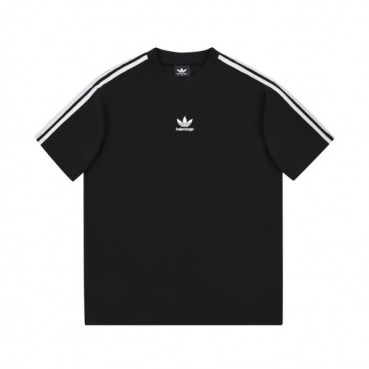 발렌시아가 남성 크루넥 블랙 반팔티 - Mens Black Tshirts 