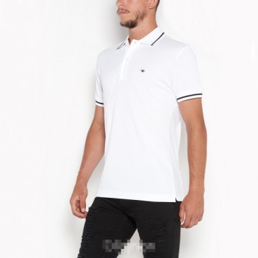 디올 남성 화이트 폴로 반필티 - Mens White Tshirts 