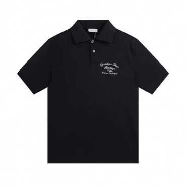 디올 남성 블랙 폴로 반팔티 - Dior Mens Black Tshirts 