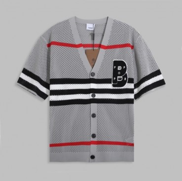 버버리 남성 그레이 브이넥 반팔티 - Mens Gray Tshirts 