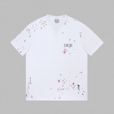 디올 남성 화이트 크루넥 반팔티 - Mens White Tshirts 