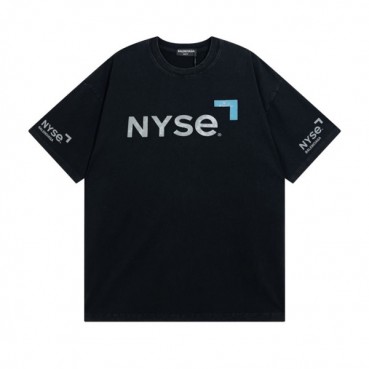 발렌시아가 남성 크루넥 블랙 반팔티 - Mens Black Tshirts 