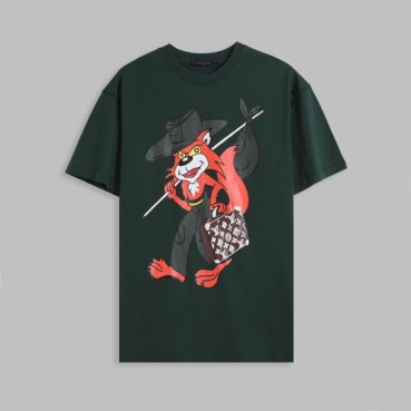 루이비통 남성 그린 크루넥 반팔티 - Mens Green Tshirts 