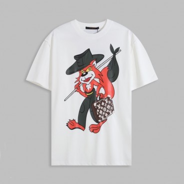 루이비통 남성 화이트 크루넥 반팔티 - Mens White Tshirts 