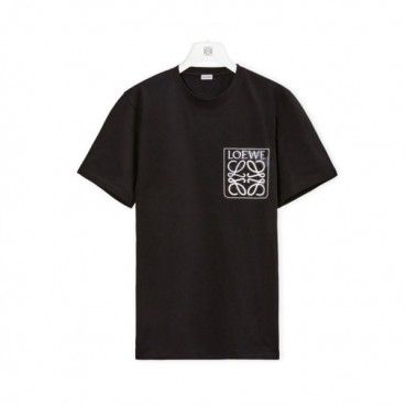 로에베 남/녀 이니셜 블랙 반팔티 - Unisex Black Tshirts 