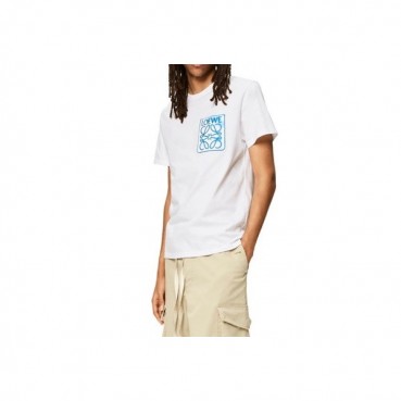 로에베 남/녀 이니셜 화이트 반팔티 - Unisex White Tshirts 