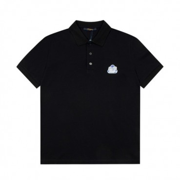 루이비통 남성 블랙 폴로 반팔티 - Mens Black Tshirts 
