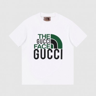 구찌 남/녀 화이트 크루넥 반팔티 - Unisex White Tshirts 
