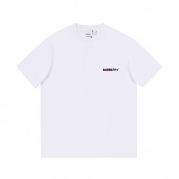버버리 남성 화이트 크루넥 반팔티 - Mens White Tshirts 