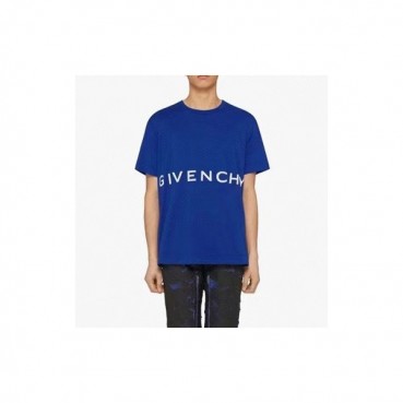 지방시 남성 크루넥 블루 반팔티 - Mens Blue Tshirts 