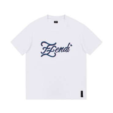 펜디 남성 화이트 크루넥 반팔티 - Mens White Tshirts 