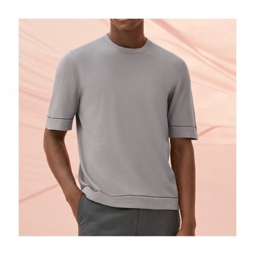 에르메스 남자 그레이 크루넥 반팔티 - Mens Gray Tshirts 