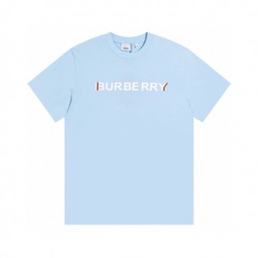 버버리 남성 블루 크루넥 반팔티 - Mens Blue Tshirts 
