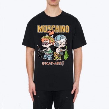 모스키노 남성 크루넥 블랙 반팔티 -Mens Black Tshirts 