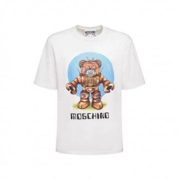 모스키노 남성 크루넥 화이트 반팔티 - Mens White Tshirts 