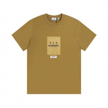 버버리 남성 카멜 크루넥 반팔티 - Mens Camel Tshirts 